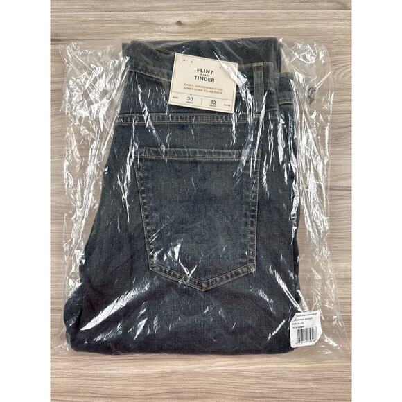 Flint and Tinder All American Stretch Denim Straight Fit Dark Overdye Jeans - Picture 7 of 8